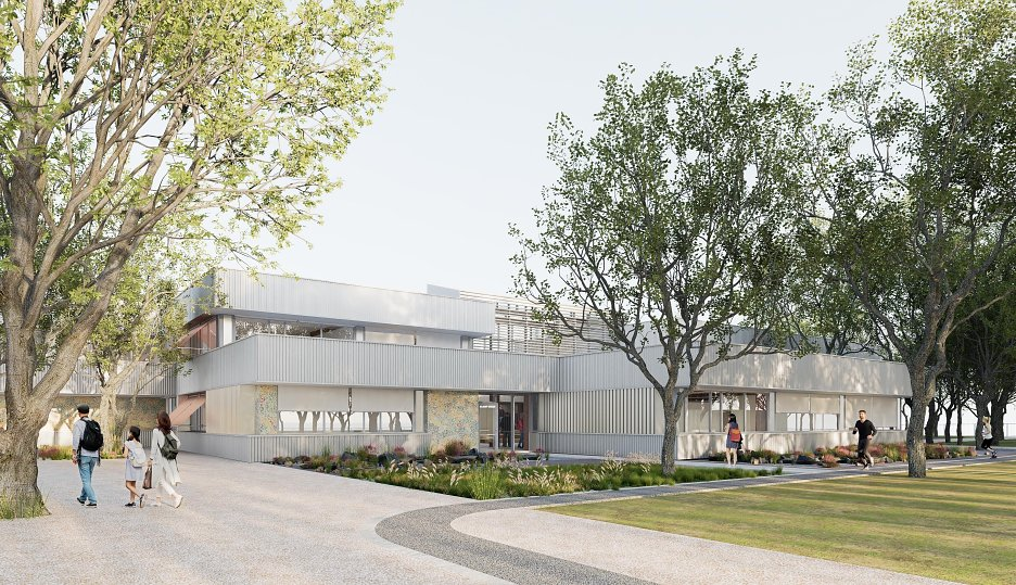 Vizualizácia budovy Lýcea: moderná architektúra a okolie školy